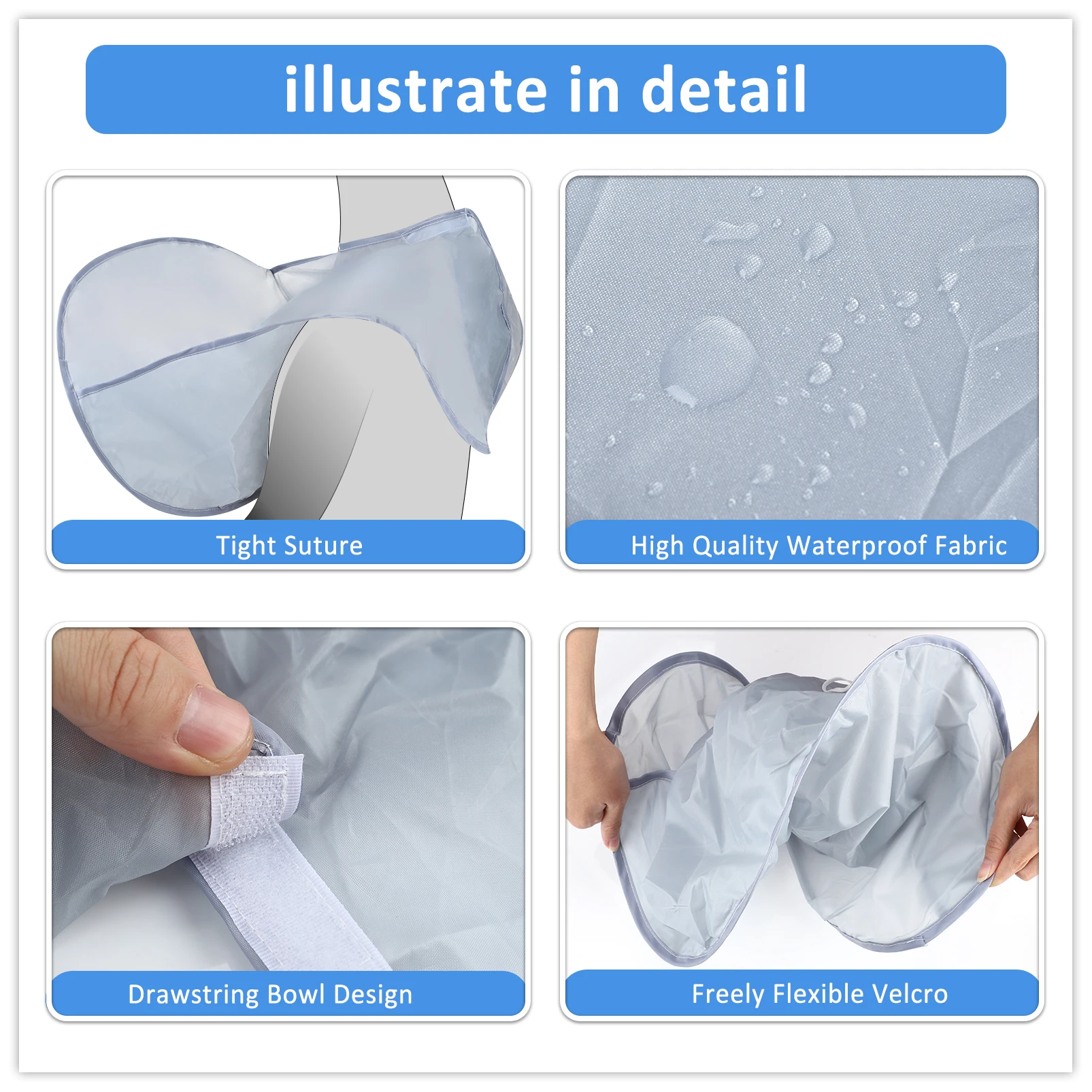 

Upgrade Men Beard Shaving Aprons Cape Beard Trimming Bib Waterproof & Non-Stick Hair Catcher (Grey) fast shipping