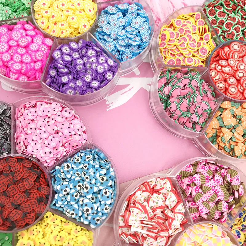 1 коробка мягкая полимерная глина в виде животных цветов фруктов 5 мм | Дом и сад