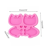 cat head fish earrings handmade silicone mold keychain for diy keychain decoration pendant jewelry crafts non toxic