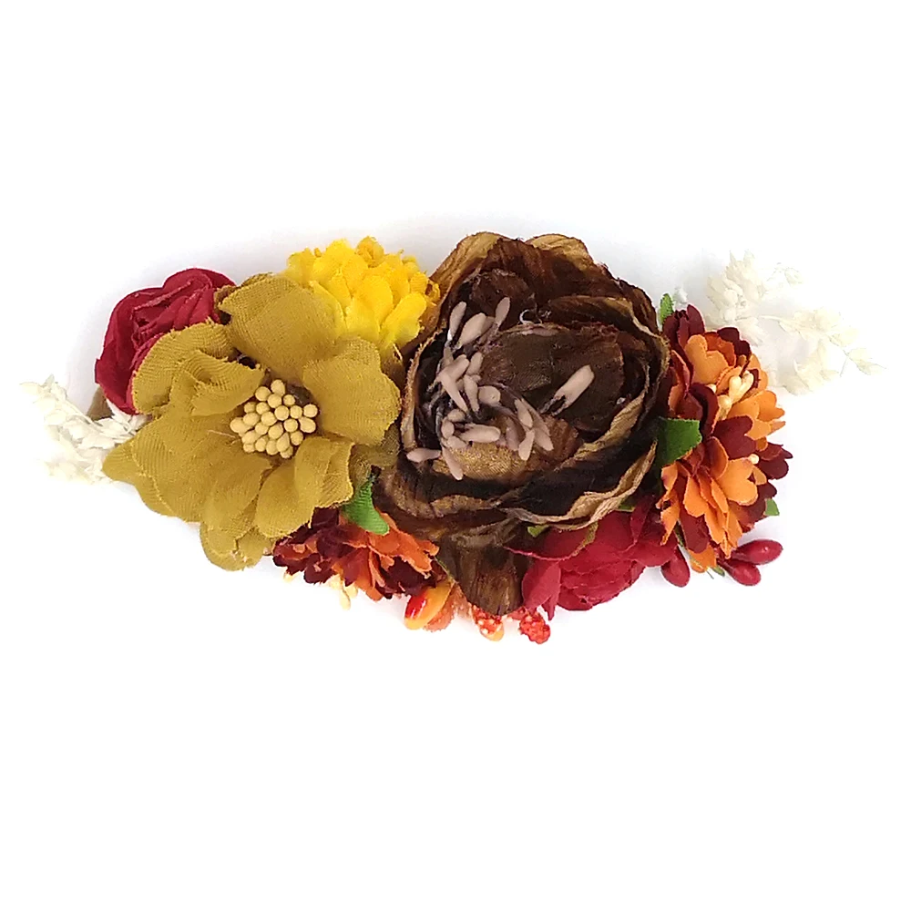 Эластичные повязки на голову с цветочным рисунком для маленьких девочек