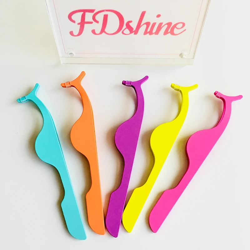 FDshine красочные ресницы Пинцет Высокое качество аппликаторы для полной полосы