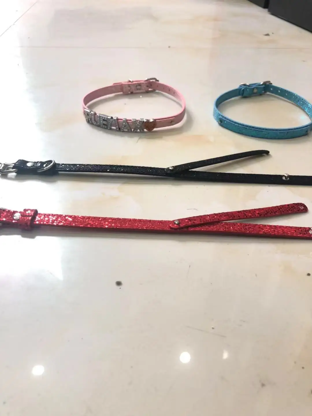 Лента для ошейника с блестками 10 шт./лот 370 мм длина ширина маленьким ремнем 8