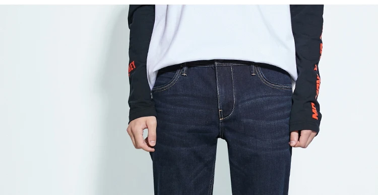 JackJones мужские зимние хлопковые Стрейчевые джинсы, теплые джинсовые штаны, мужская одежда 219332587