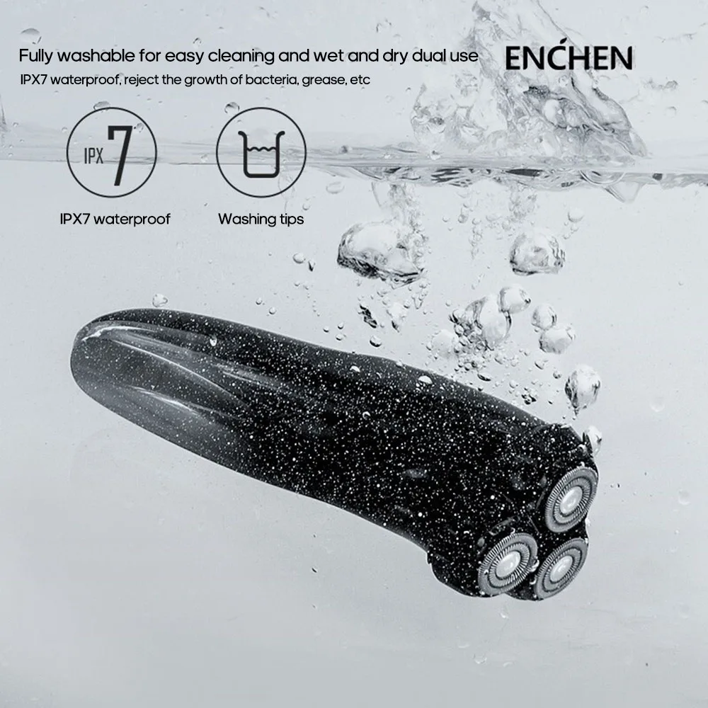 Xiaomi enchen Electric Shaver Razor for Men Type C Rechargeable 3 Head Dry Wet Shaving Machine Beard Trimmer Washable Dual Blade | Бытовая
