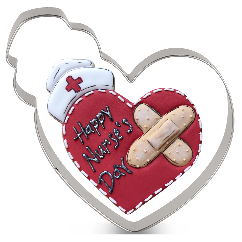 

LILIAO Nurse Heart Cookie Cutter - Stainless Steel Biscuit / Sandwich / Bread Mold Baking Tools Kitchen Accessories