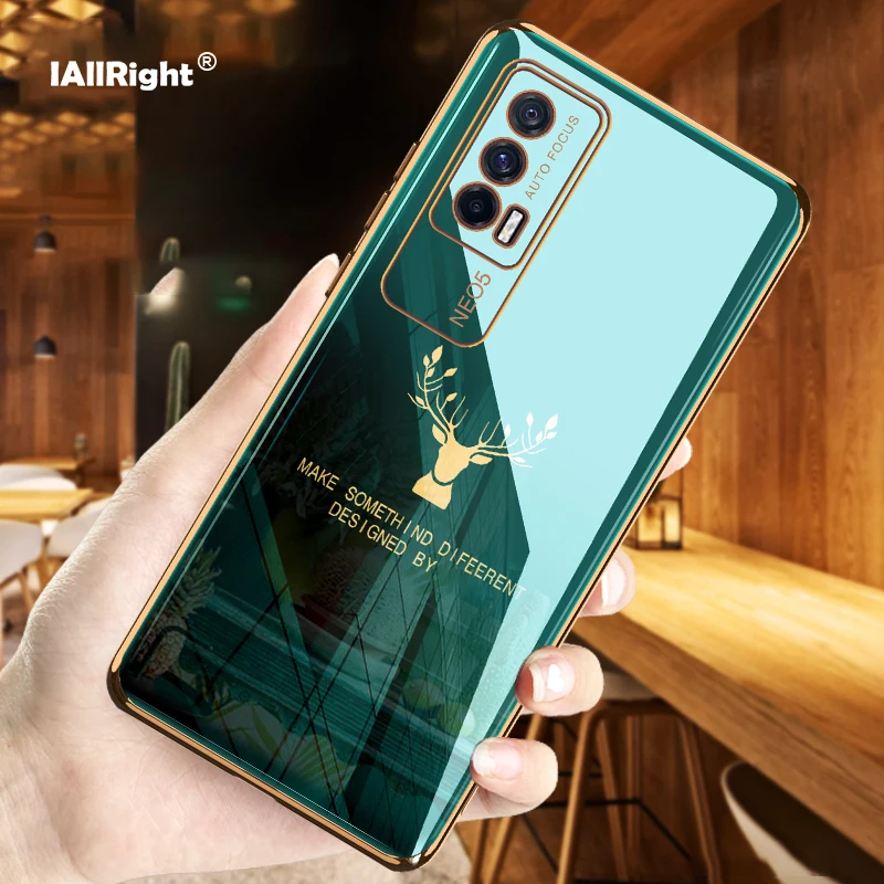 

Luxury Electroplating Case For VIVO IQOO Neo5 Neo 5 Soft Silicone TPU Deer Phone Bags Coque Fundas