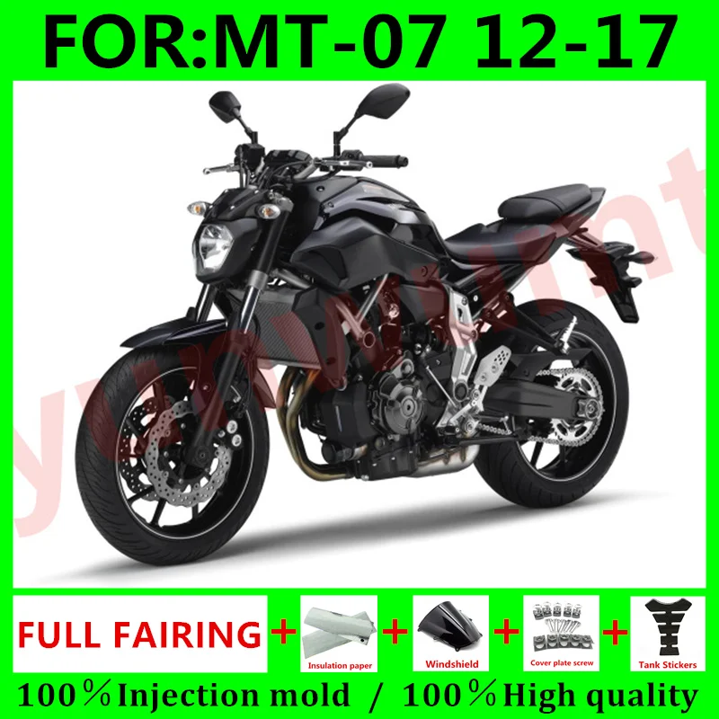 

Full Fairing Bodywork Kit Fit For Yamaha MT07 FZ07 MT-07 2012 - 2017 MT FZ 07 2013 2014 2015 2016 ABS fairings Set black