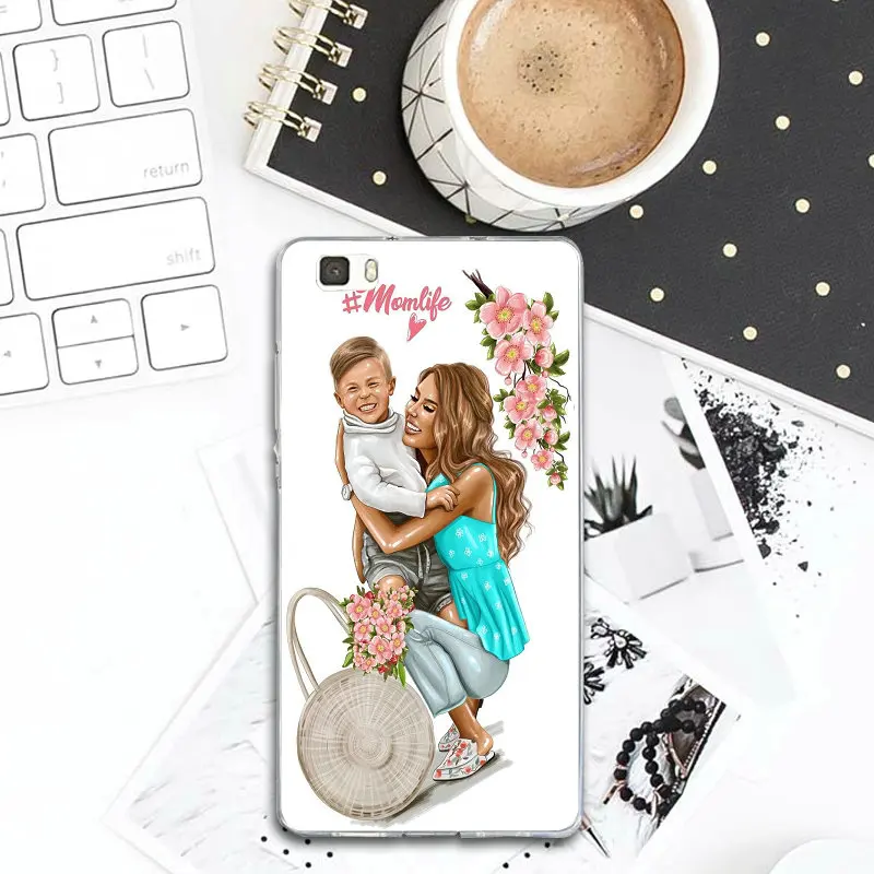 Чехлы для huawei P8 P9 P10 P20 P30 Lite mate 10 Pro Y3 Y5 Y6 II Y7 Honor 6X7X9 Plus сумки i love Mom маленьких