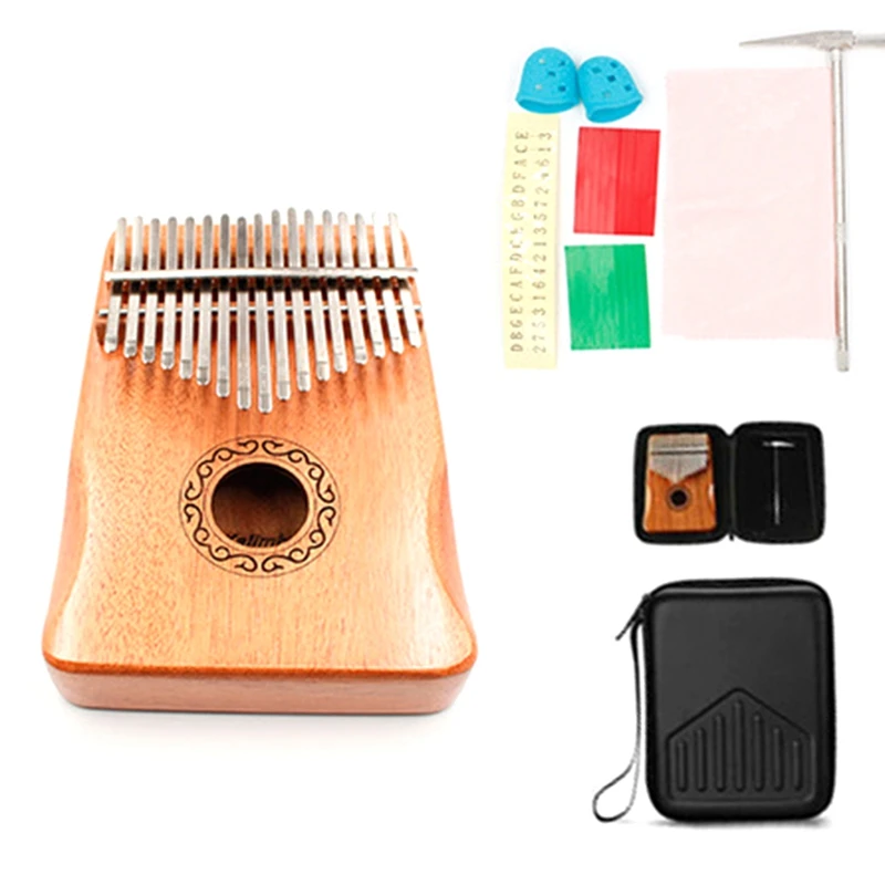 

17 Key Kalimba Wooden Thumb Piano Finger Percussion Music African Mahogany Musical Kalimbas for Kids