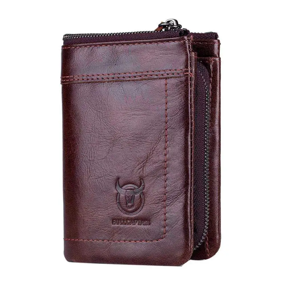Coffee 03 BULLCAPTAIN мужской кошелек из воловьей кожи, кошелек для монет, сумка для мужчин, брендовый дизайнерский клатч, кожаная сумка для денег, держатель для карт, мужские кошельки, кошелек, Новинка - Цвет: Coffee 03