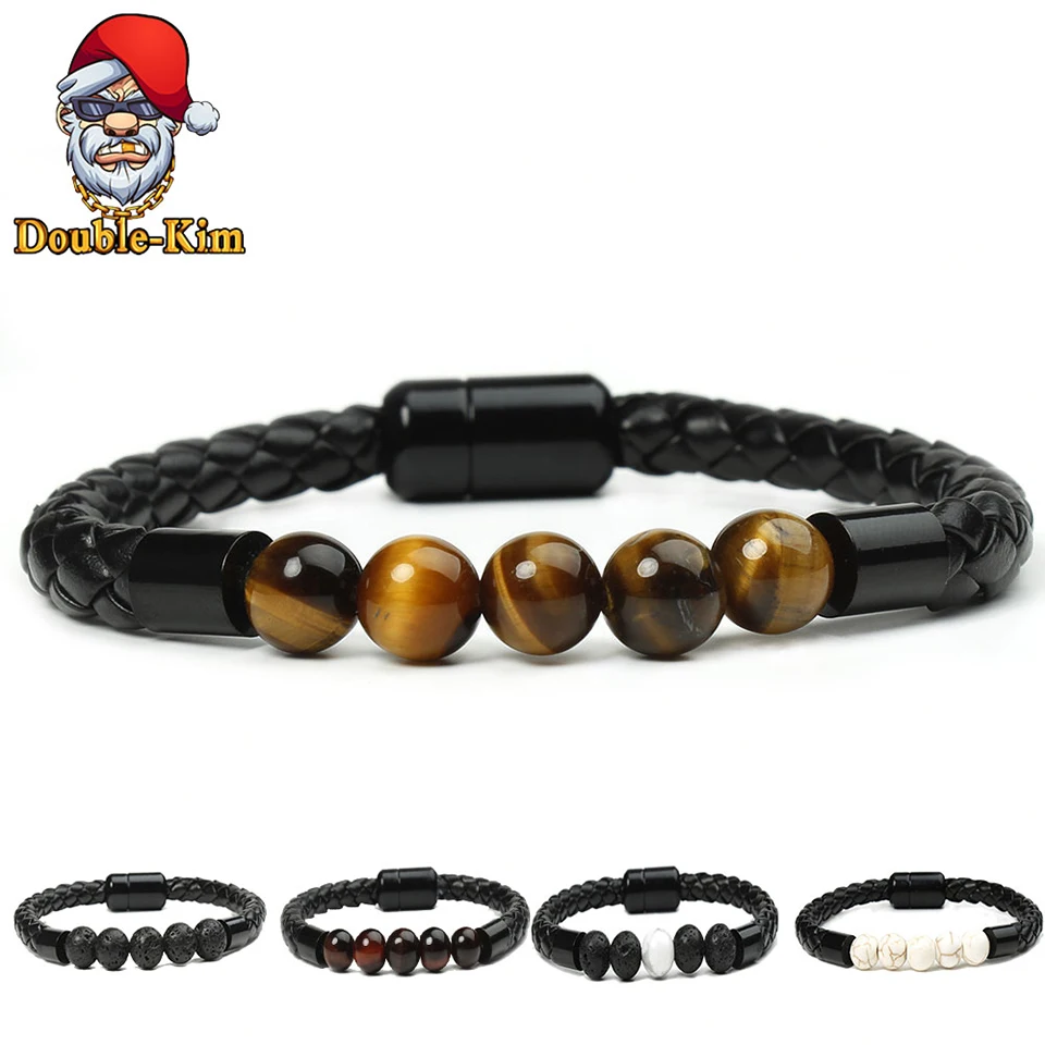 Камень из бисера кожаный браслет веревка Рок Хип Хоп рок уличная культура