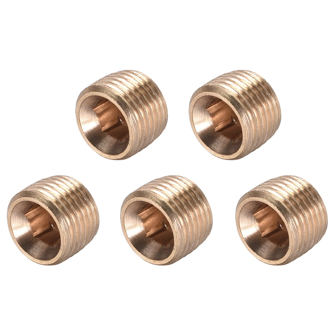 

uxcell Brass Pipe Fitting - Hex Counter Sunk Plug G1/8 Male Socket Drive Countersunk Pipe Plugs 5pcs