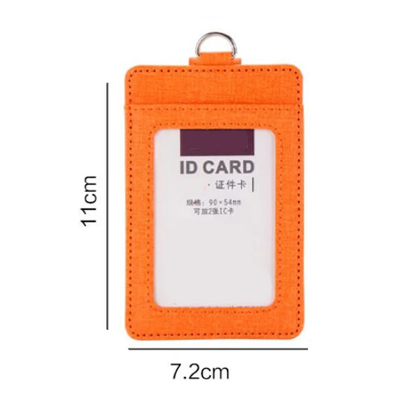 

PU Leather 3 Slots Factory Company Office Employees Staff Work Card Holder ID Name Tag Badge Card Cover with Retractable Lanyard