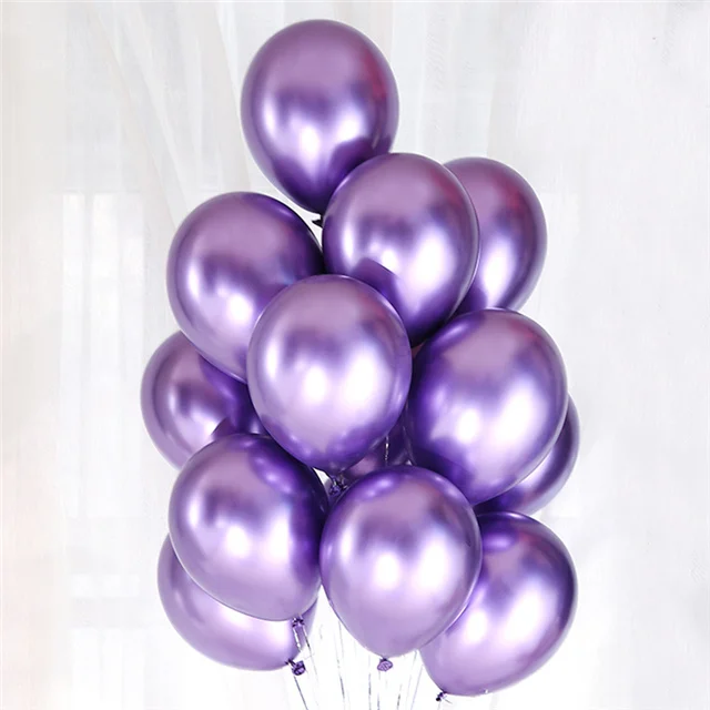 Purple 10 шт. 12 дюймов новые хромированные металлические латексные шары толстые металлические шары надувные гелиевые шары украшения для дня рождения - Цвет: Purple