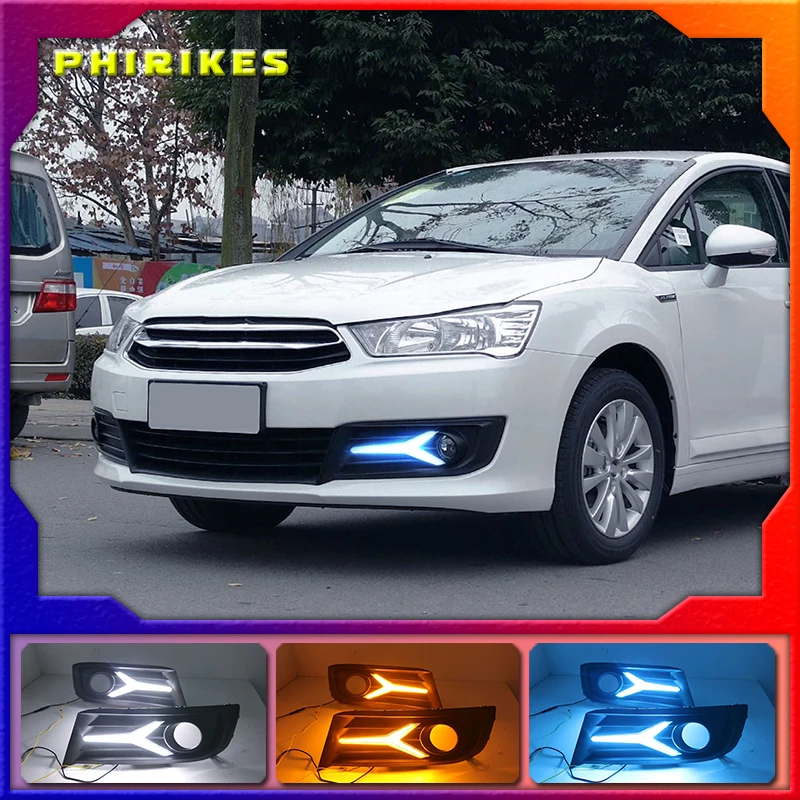 

Для Citroen C-Quatre 2012-2018 монитор измеряет динамическое перемещение желтый сигнал поворота светодиодный DRL Противотуманные фары светильник + передние противотуманные фары светильник