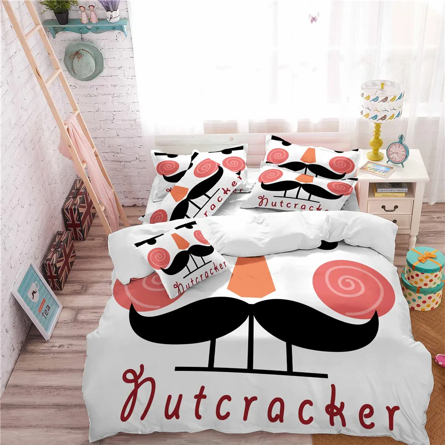 HELENGILI 3D Постельное белье Щелкунчик печати пододеяльник набор Bedcloth с Наволочка на