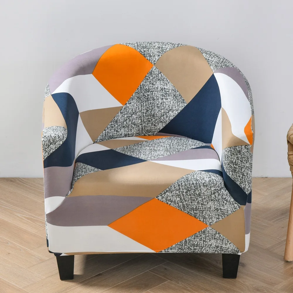 

Spandex Armchair Cover Printed Dustproof Single Round Sofa Cover Slipcovers Home Decoration Elastic Stretch Chair Cover