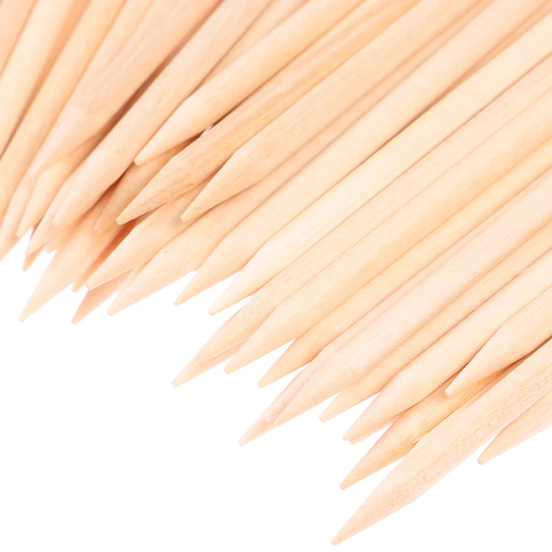 

100 Pcs Nail Art Design Wood Stick Sticks Cuticle Pusher Remover Manicure