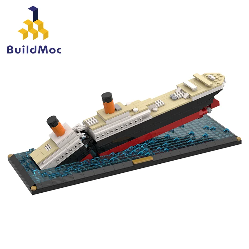 

Titanic Sinking Scene cruise Boat ship City Model building kits 3D Blocks Educational Figures Diy toys children Bricks