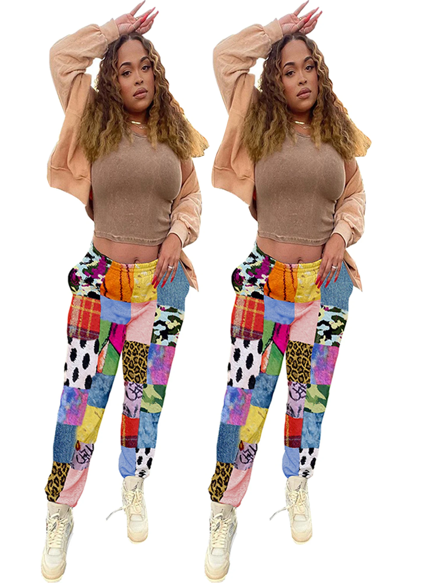 

Hirigin 2020 Fashion Women's Loose Sweatpants, Casual Elastic Waist Patchwork Street Lounge Pants with Pockets