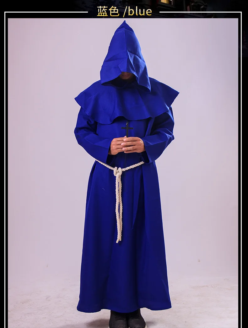 Костюм для косплея на Хэллоуин священный халат волшебник средневековый монах