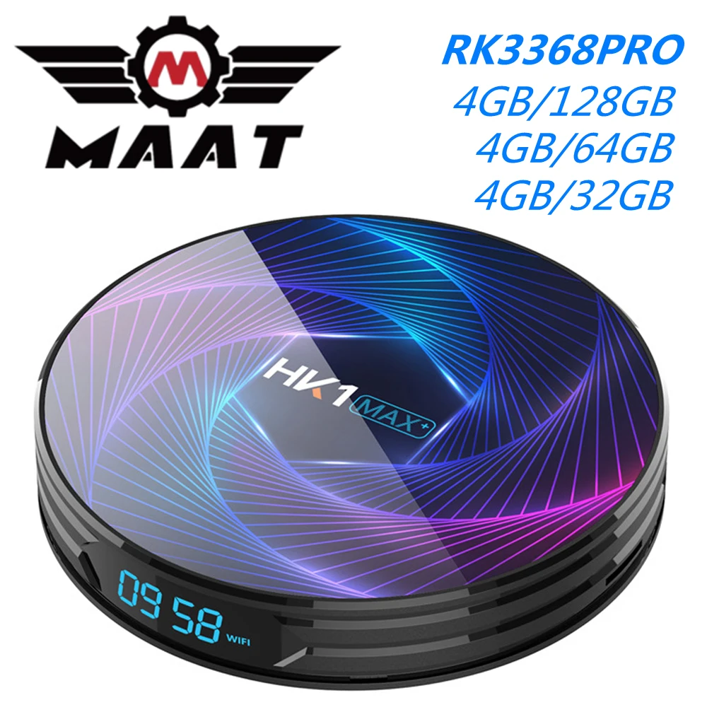 MAAT Android 9,0 Smart tv Box 4 Гб DDR3 Ram 128 Гб 64 Гб HK1 Max Plus Восьмиядерный RK3368PRO 5G Wifi BT H.265 4K медиаплеер HK1MAX