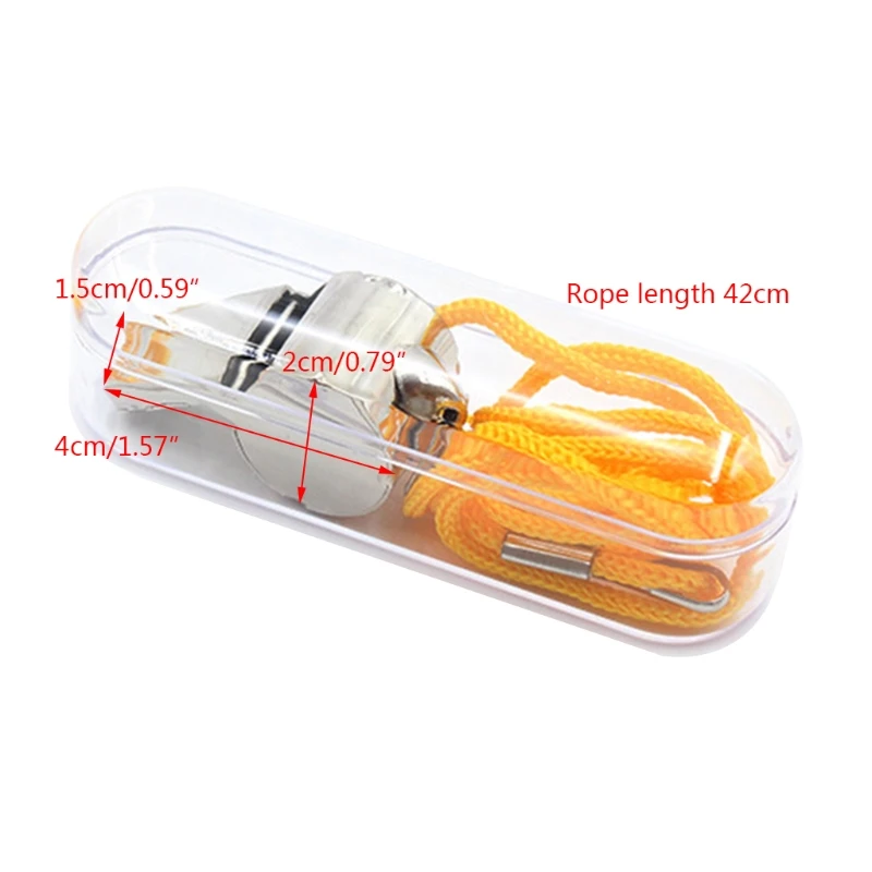 

50LE Metal Whistle with Long Length Lanyard for Outdoor Game Sports Football Referees