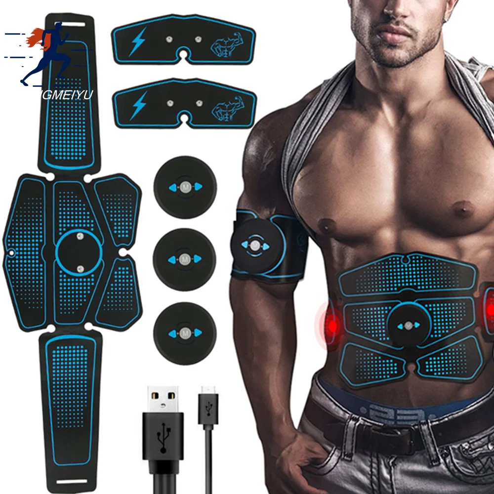 

Abdominal Muscle Stimulator Intelligent Trainer EMS 6Pack Total Abs Fitness Equipment Gear Muscles At Home USB Charged Gym