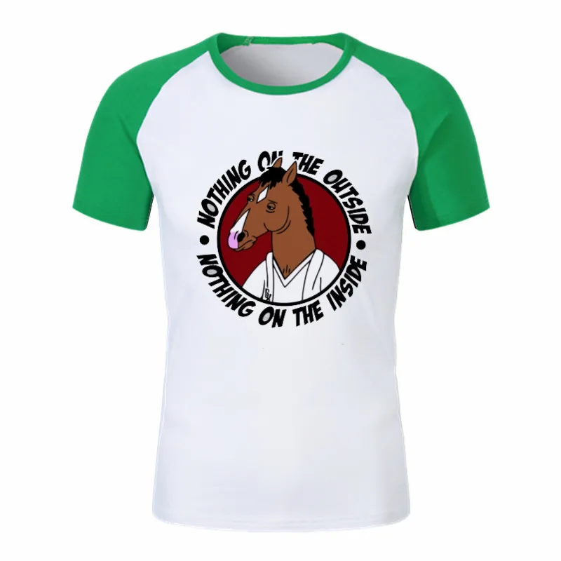 Famous Movie Bojack Horseman T Shirt for Men and Women Summer Fashion Male O Neck Print T-Shirts Streetwear Unisex Graphic Tees - Цвет: P1760I-green