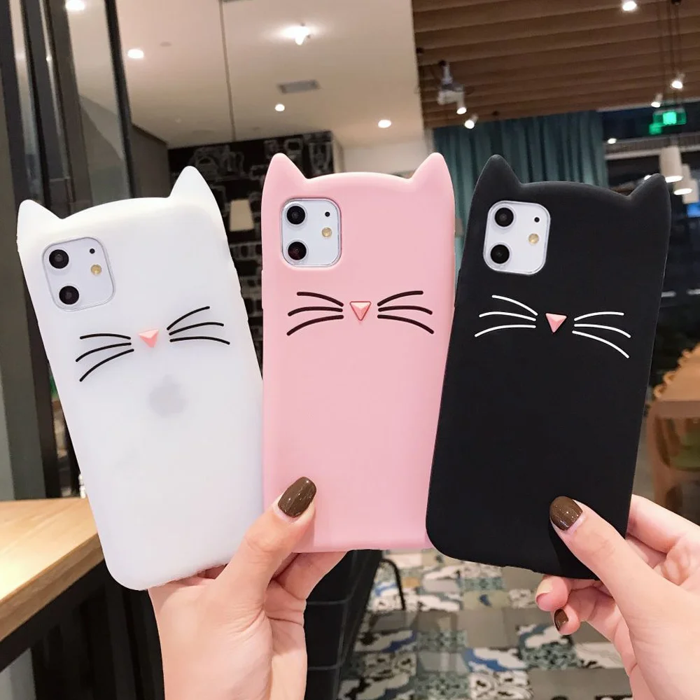 LAPOPNUT чехол с мультяшным котом для Iphone 11 Pro Xs Max Xr X 7 8 Plus 6 6s 5 5s SE 3D милое кошачье ухо