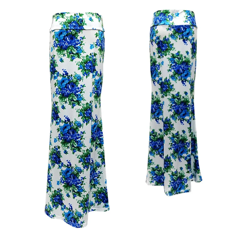 

Floor Length Summer Maxi Skirt Women 2021 Striped Printed High Waist Elegant Casual Ladies Long Skirts