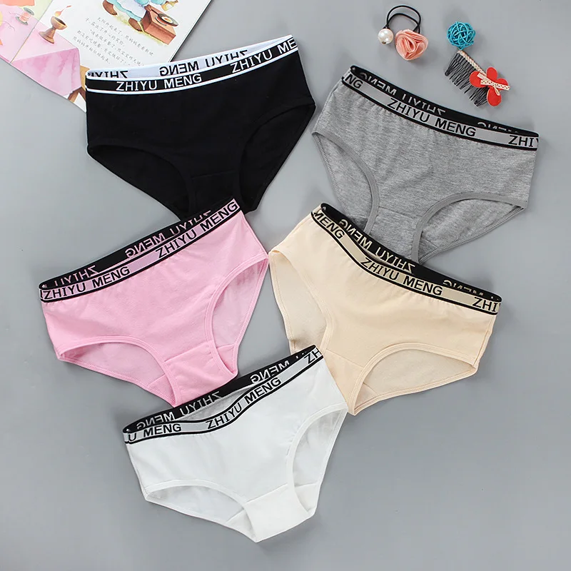 

10pcs Children's PantiesOld Teens Teenage Cotton Underwear Sport Puberty Big Girl's Pantie Teen Student Briefs 8-14Years