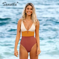 seaselfie colorblock keyhole cutout one piece swimsuit women sexy v neck monokini swimwear 2021 new beach bathing suit beachwear