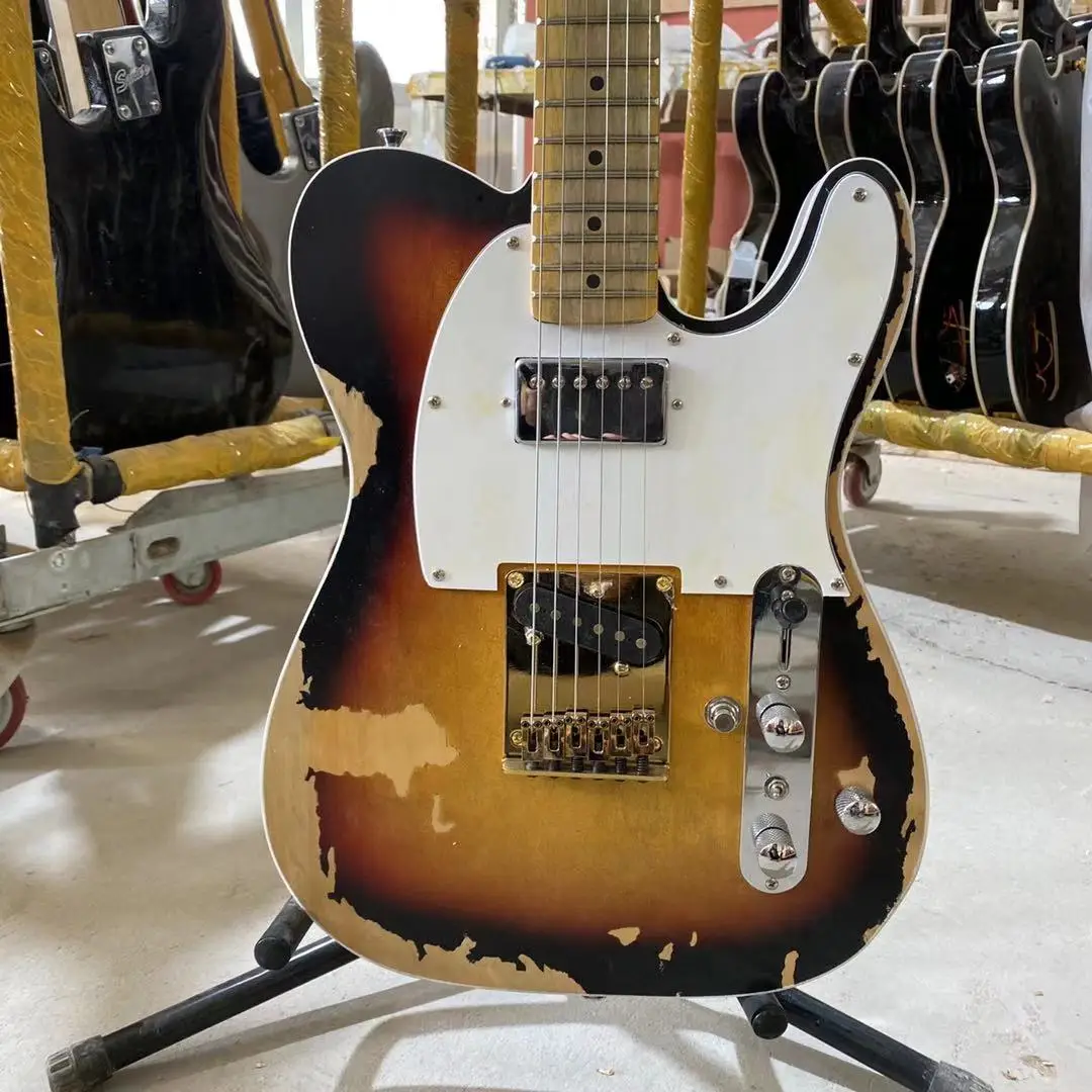 Электрическая гитара Andy Relic Tele Sunburst цветная Кленовая грифельная доска двойная