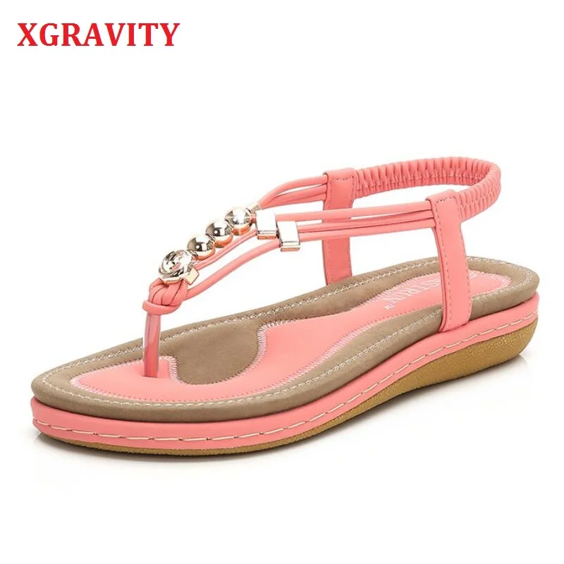 

XGRAVIT Summer Shoes Casual Flip Flop Shoes Sexy Bohemia Sandals Elegant Comfortable Lady Sandal Shoes Fashion Roman Shoes A245