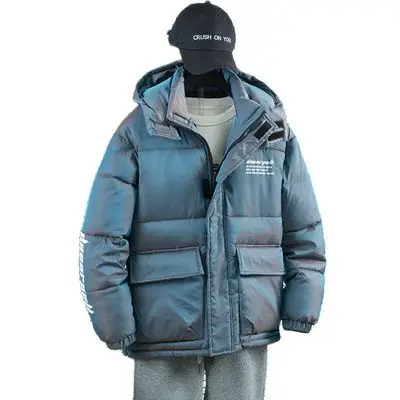 

2021 Winter Men Down Jacket Big Casual Down Jacket Hooded Solid Color 4 Colors Thicken and Warm Hooded Outwear Down Jacket 5Xl