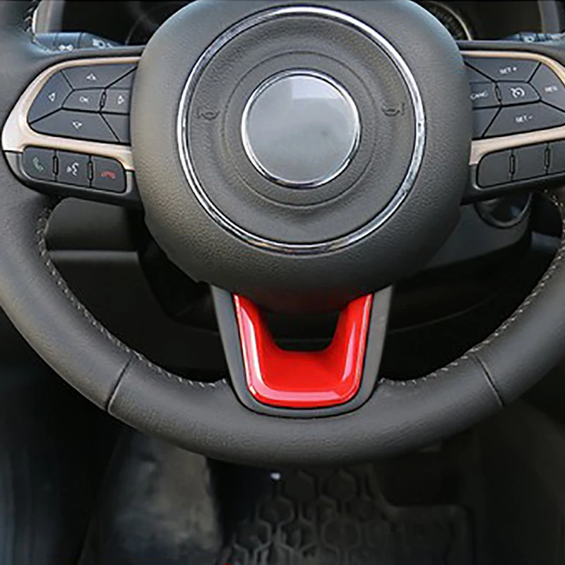 Для Jeep Renegade 2015 + Compass 2017 украшение на руль автомобиля Накладка рамка наклейки