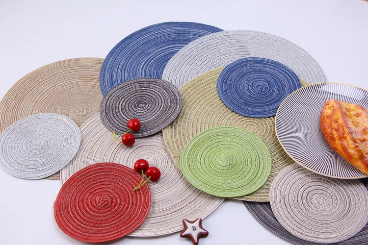 Round placemat Coasters tea coffee pan mats Coaster drink glass holder drying dining heat resistant mat pad stand for hot pot | Дом и сад