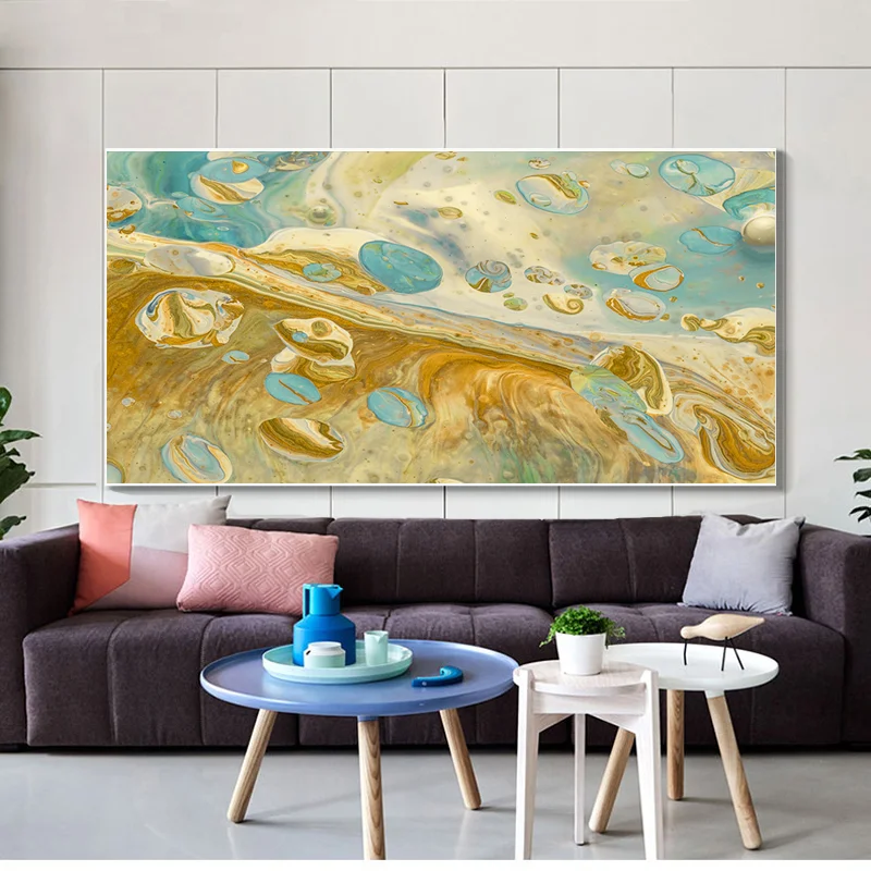 

Abstract Golden Canvas Paintings Waterdrop Wall Art Prints Poster Living Room Decor Decorative Paintings Wall Home Decor