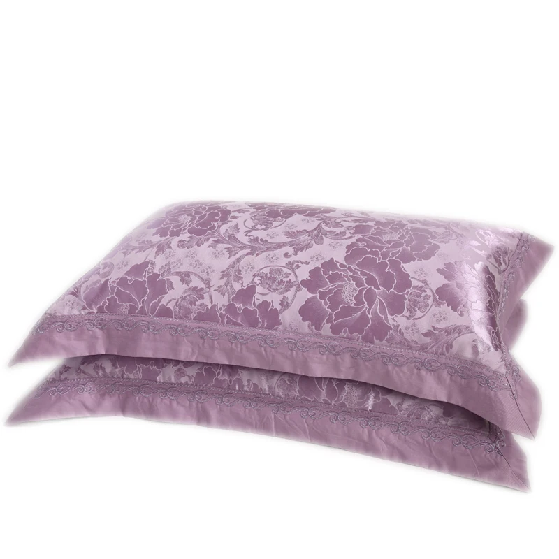 

High Quality Flower Jacquard Long Pillowcase Luxury Embroidered Cotton Sleeping Pillow Case Pillow Cover For Wedding Home Decor