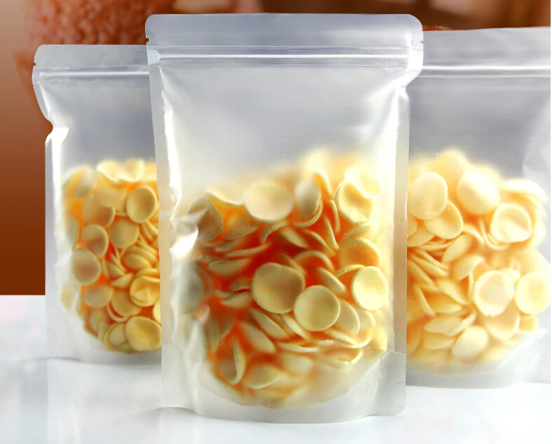 

100pcs Frosted Surface Clear Plastic Zip Lock Party Packing Bags Stand Up Pouch Doy pack Resealable Food Storage Packaging Matte