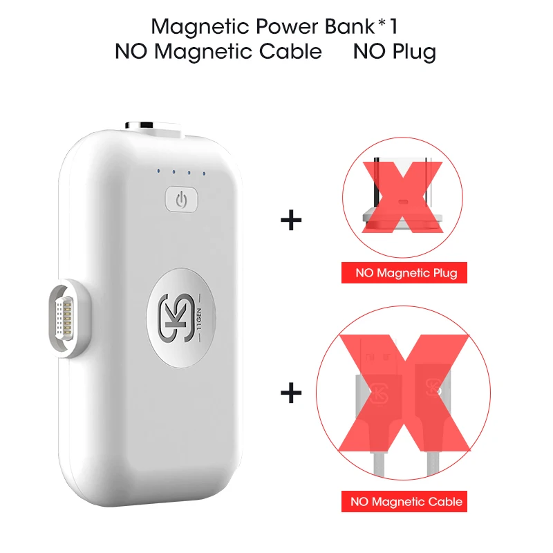 Single power bank SIKAI 11 Gen Супер Мини Магнитный аварийный внешний аккумулятор для iphone X Xs XR портативный милый источник питания для huawei mate 20 P30 - Тип штекера: Single power bank
