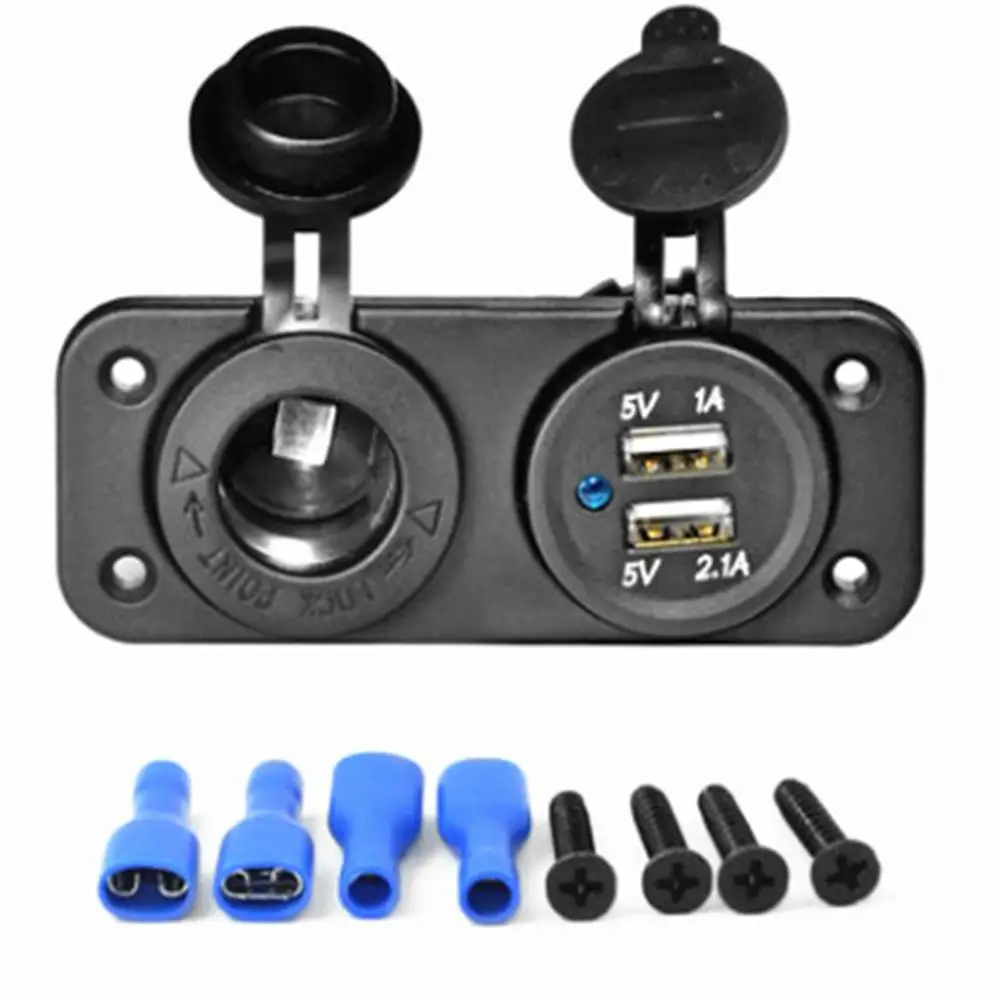 12V для автомобиля с двумя портами USB-Зарядное устройство гнездо автомобильного