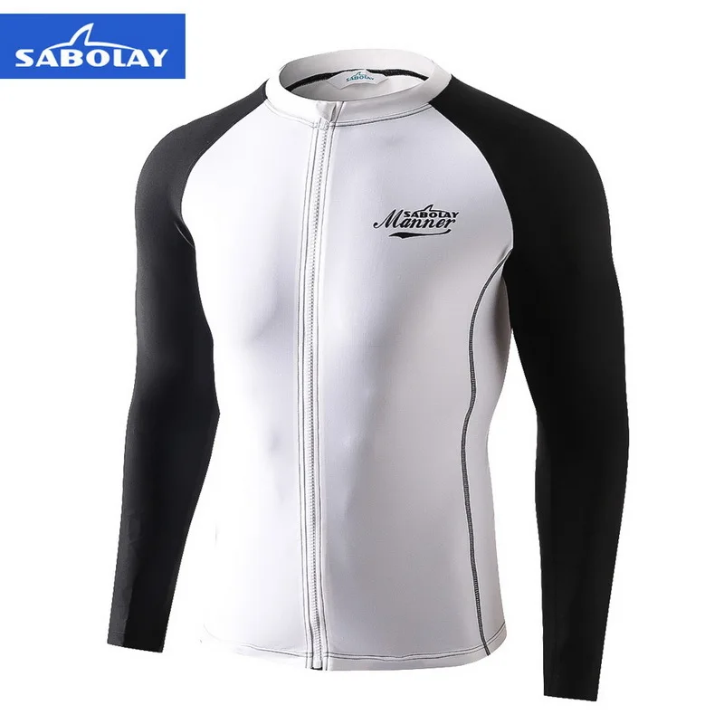Мужская одежда для плавания SABOLAY с длинными рукавами быстросохнущая рубашка
