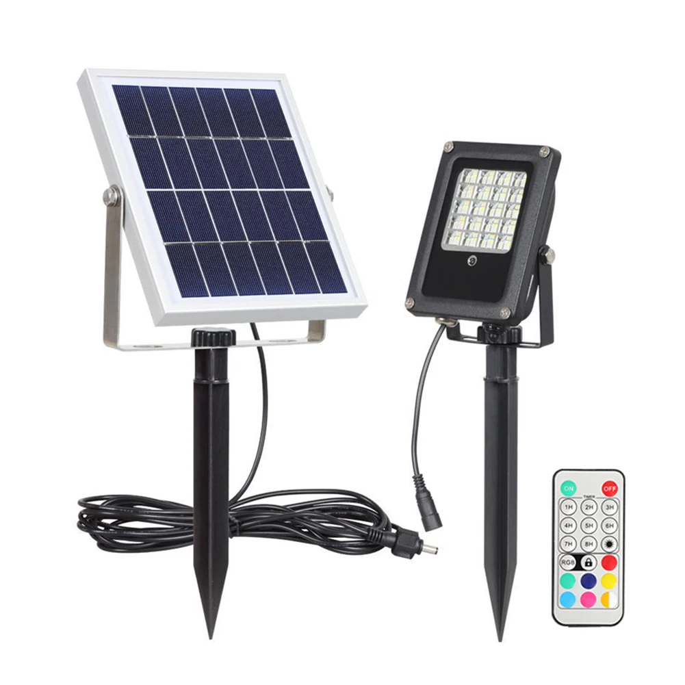 

Waterproof LED Solar Garden Light Remote/Manual Control RGB Color Changing Outdoor Flood Lamp for Landscape Pathway Yard Street