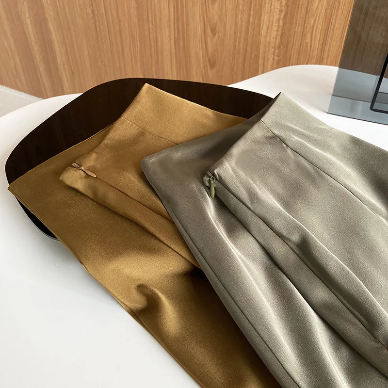 

Women's Clothes Korean Solid Summer Woman Skirt Harajuku Suits With Skirt Kawaii Slim Split Long Skirts Korean Fashion Elegant