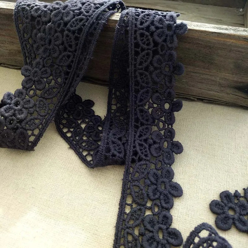 

Thick Cotton Flowers Embroidery Lace Edge Fabric Trim Handmade DIY Doll Clothes Skirt Decoration Accessories
