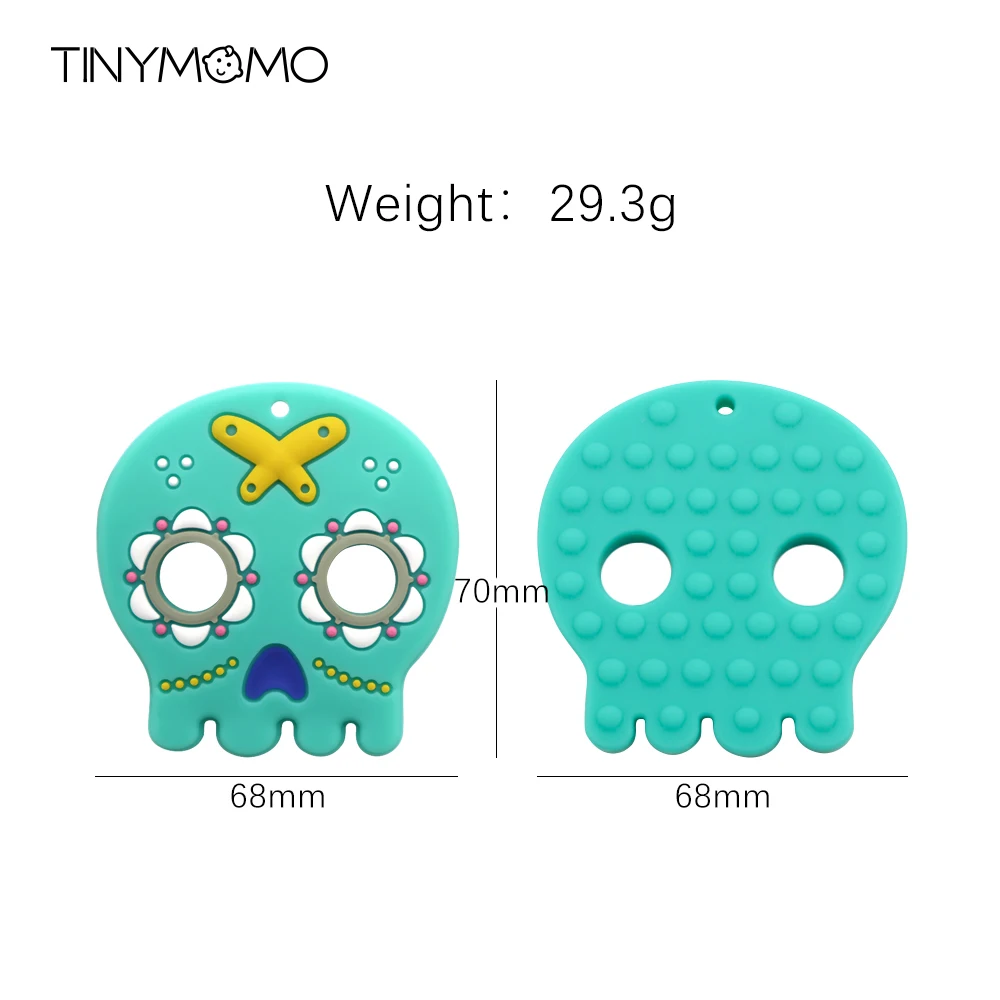 Mordedor de silicona de grado alimenticio, colgante de cadena de chupete de cr&aacute;neo calabaza y murci&eacute;lago para Halloween, Juguetes DIY, 1 Uds.-3