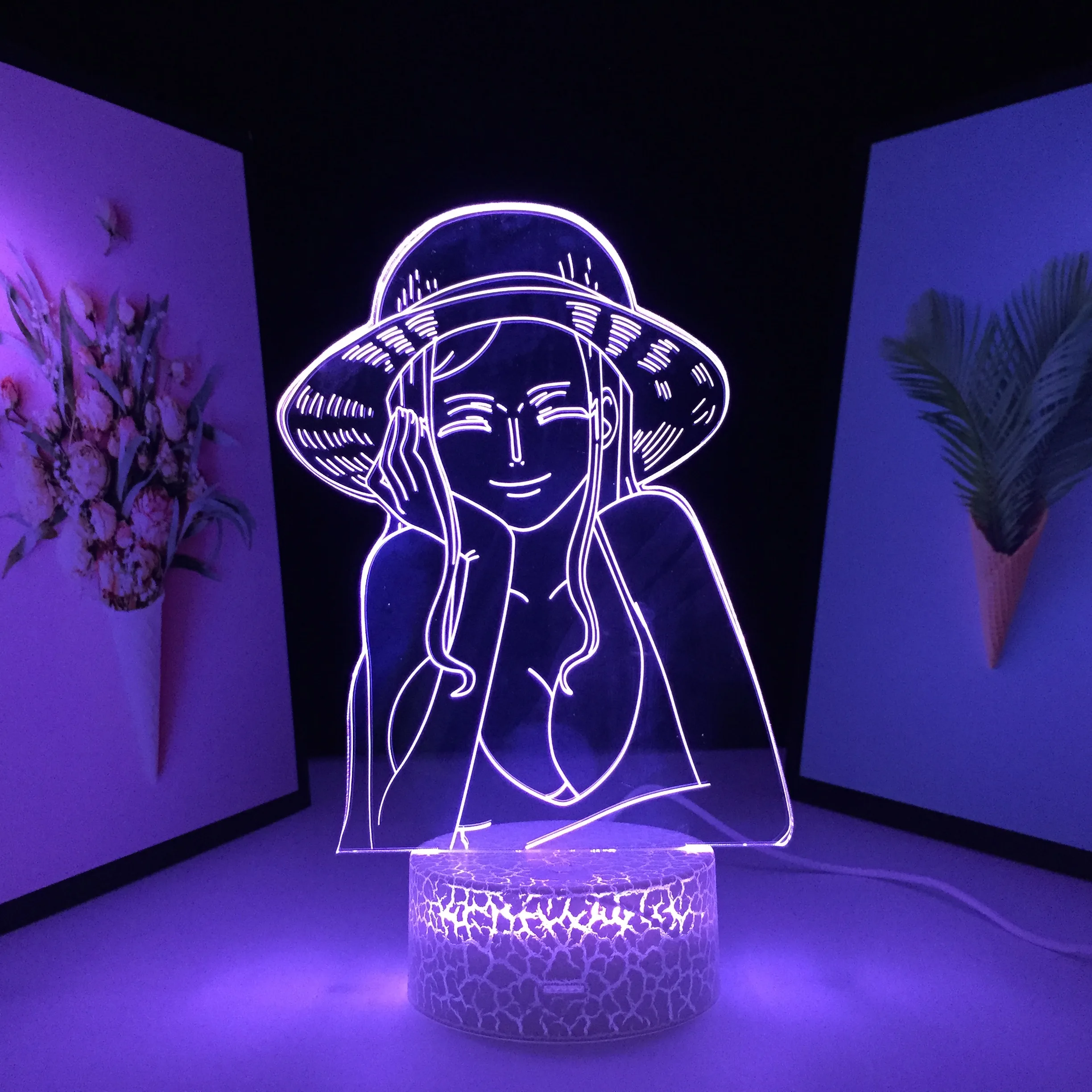 

Nico Robin Newest Pirate for Kids Bedroom Decor Gift Lamp Japanese Anime 16 Colors Remote Nightlight 3D LED Night Light Dropship