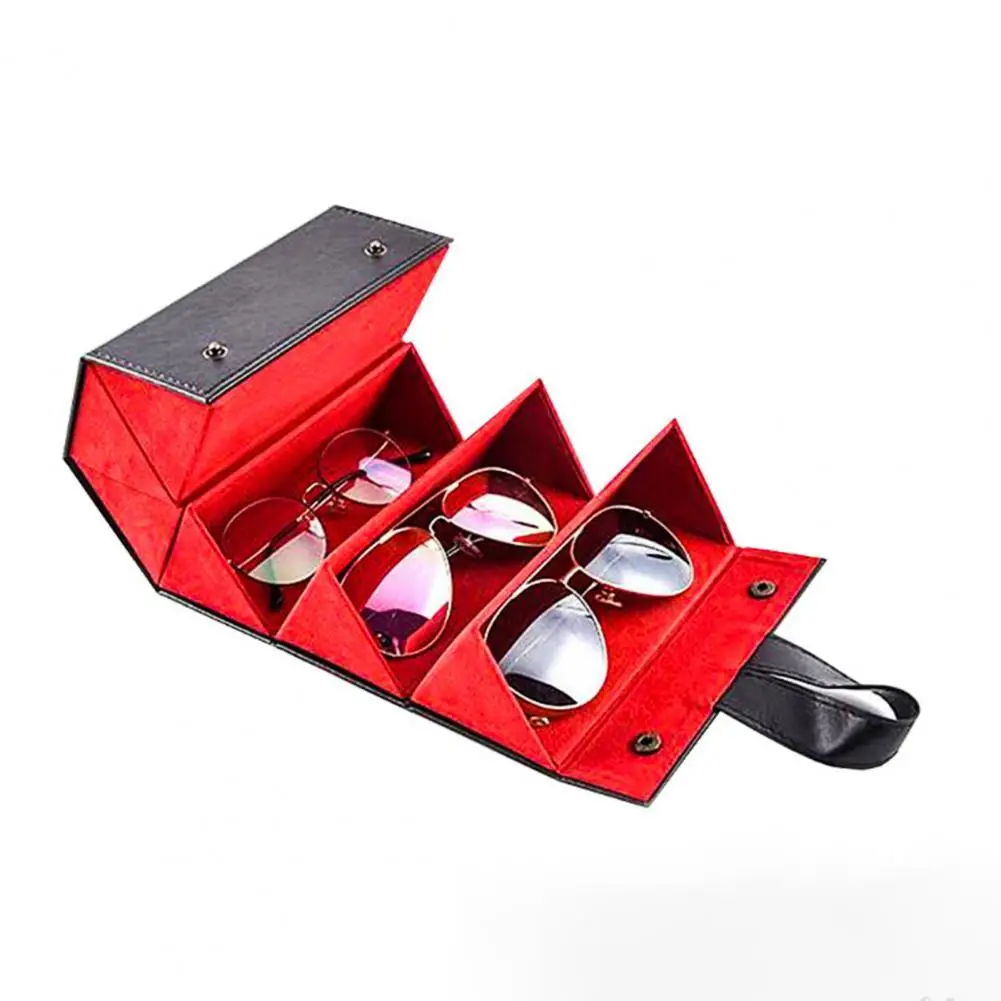 

2021 New Faux Leather Box Hanging Strap Space-Saving 5 Slots Glasses Case for Eyeglasses ФђляѬ для оков с пя пѬоѬезями